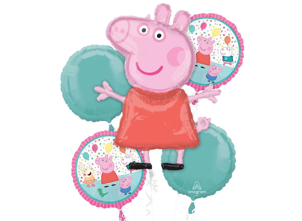 Peppa Pig Foil Balloon Bouquet