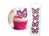 Pink & Purple Butterfly Wafer Toppers