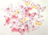 Edible Wafer Toppers - Pink Butterflies