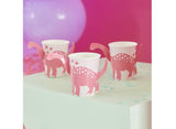 Pink Dinosaur Pop-Out Cups 8pk