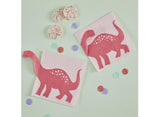 Pink Dinosaur Pop-Out Napkins 16pk