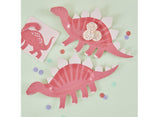 Pink Dinosaur Shaped Plates 8pk