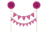 Pink Happy Birthday Bunting Cake Topper