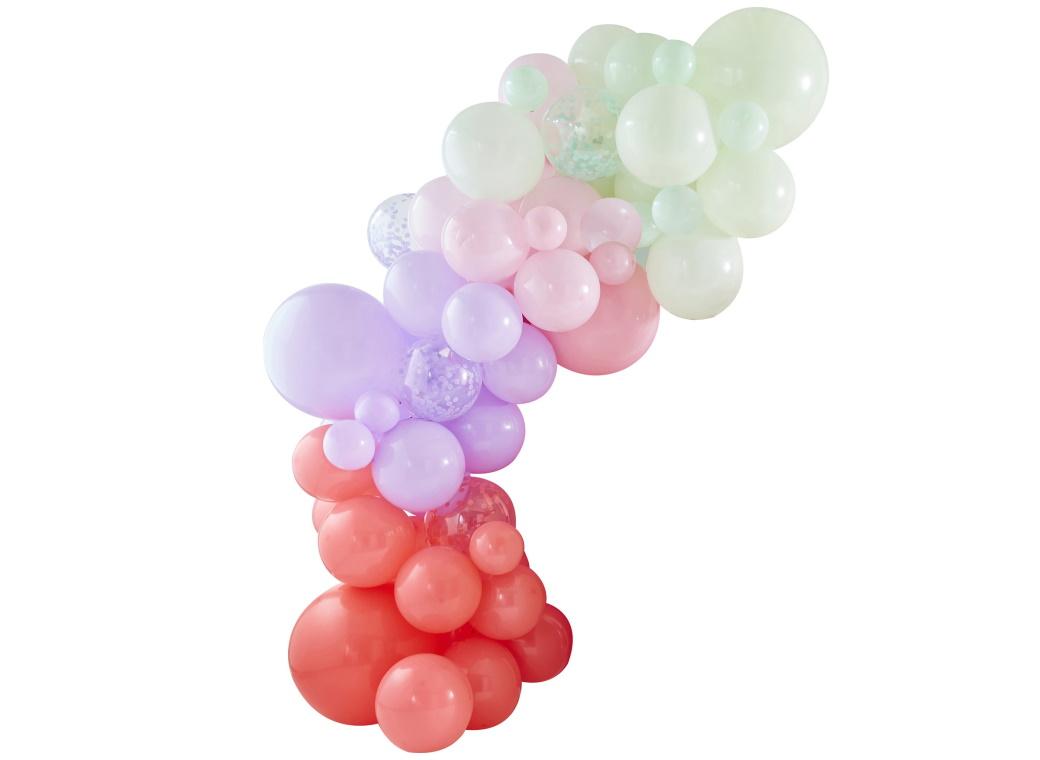 Pinks Lilac & Pastel Green Balloon Arch