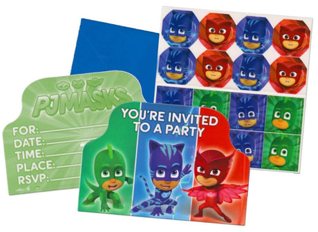 PJ Masks Invitations 8pk