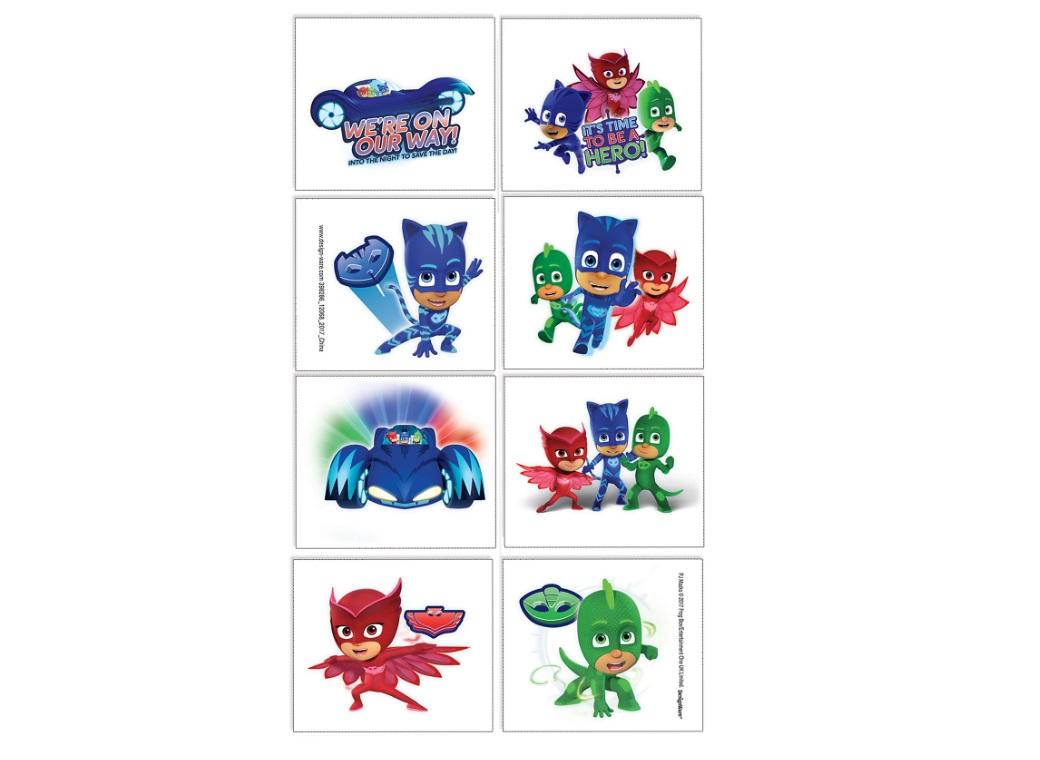 PJ Masks Tattoos 8pk