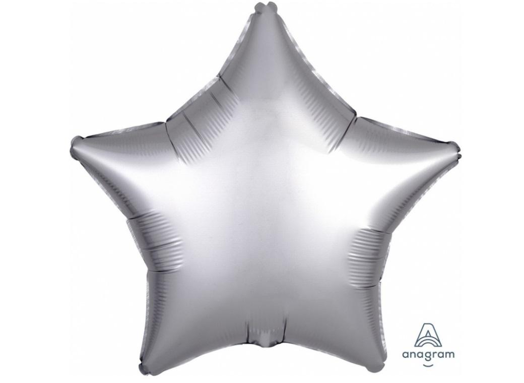 Star Shaped Foil Balloon - Satin Luxe Platinum