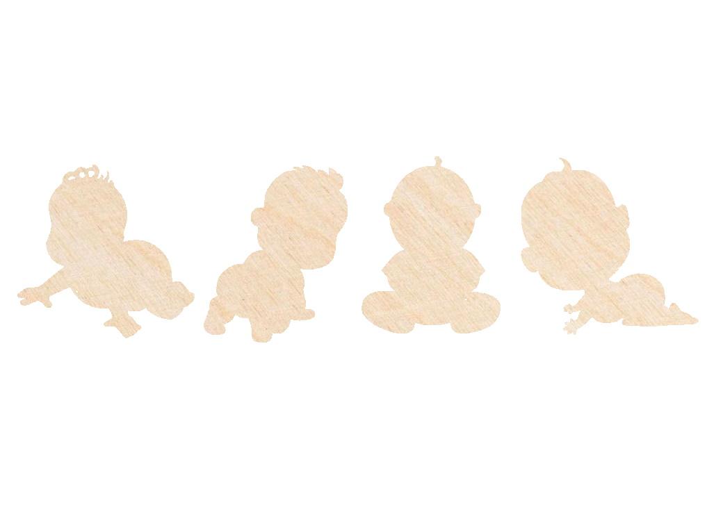 Ready to Pop Wooden Baby Shape Favours