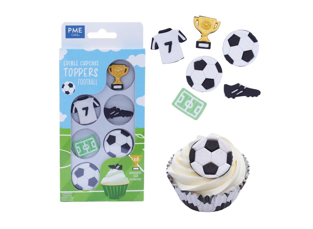 PME Edible Cupcake Toppers Football 6pk