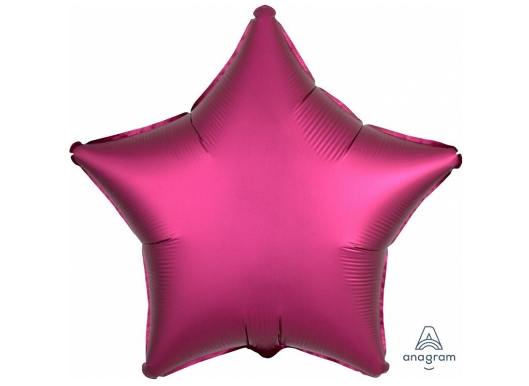 Star Shaped Foil Balloon - Satin Luxe Pomegranate