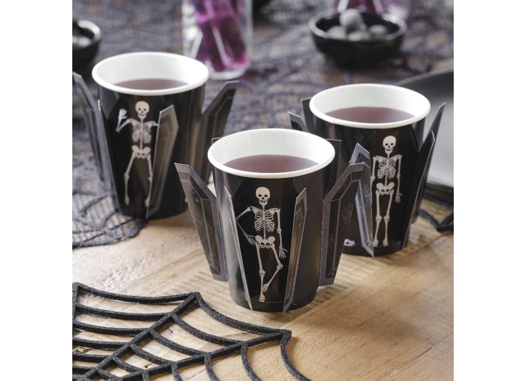 Pop Out Skeleton Coffin Cups 8pk