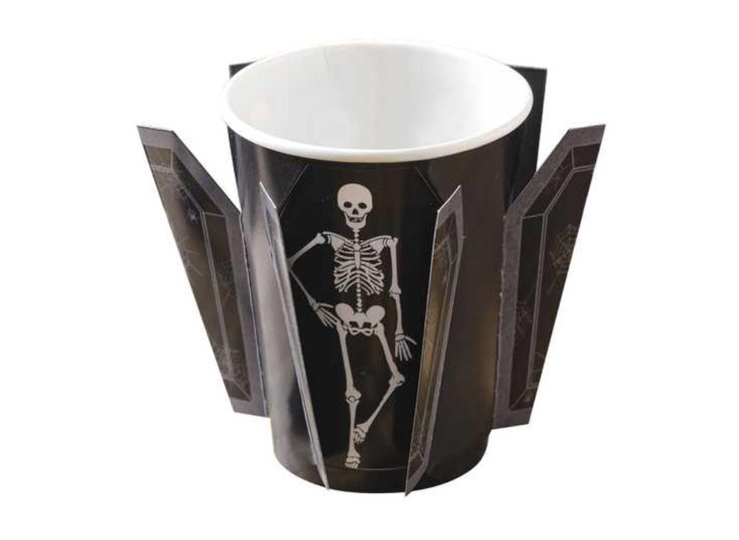 Pop Out Skeleton Coffin Cups 8pk