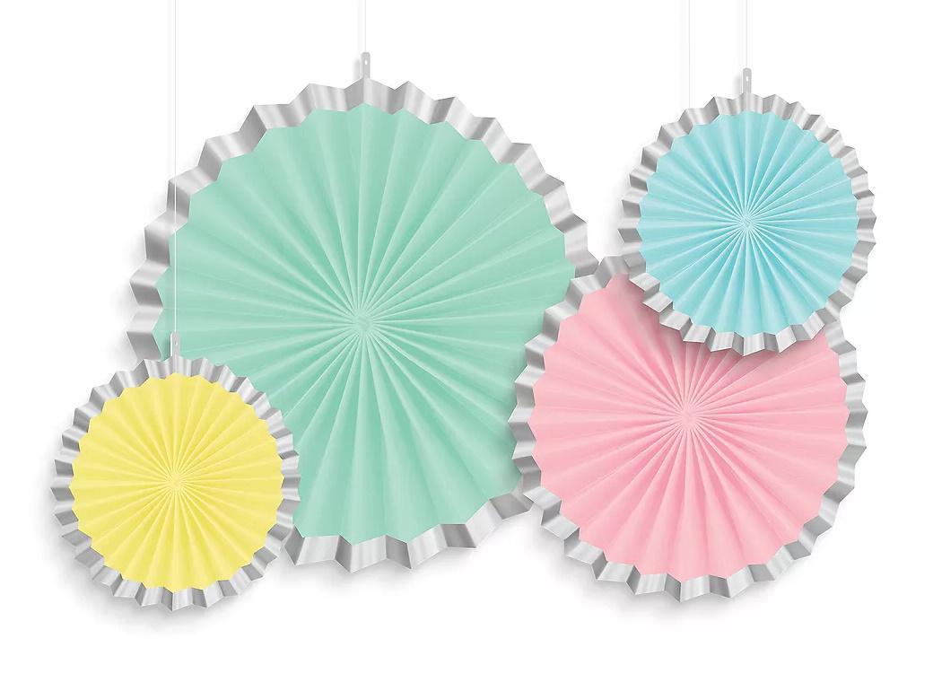 Pretty Pastels Paper Fans 4pk