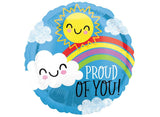 Proud of You Sun & Clouds Foil Balloon