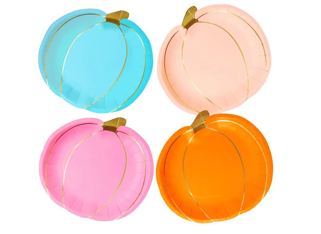 Pumpkin Brights Plates 8pk