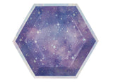 Purple Galaxy Hexagon Shaped Plates 8pk