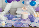 Purple Galaxy Hexagon Shaped Plates 8pk