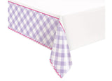 Purple Gingham Plastic Tablecover