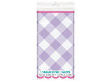 Purple Gingham Plastic Tablecover