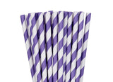 Paper Straws Purple Stripe 24pk