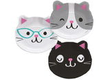 Purr-fect Party Cat Face Plates 8pk