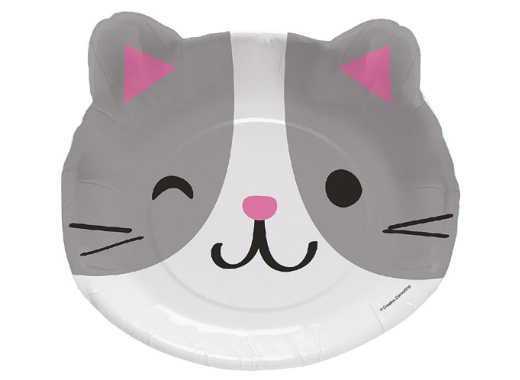 Purr-fect Party Cat Face Plates 8pk