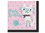 Purr-fect Party Happy Birthday Lunch Napkins 16pk