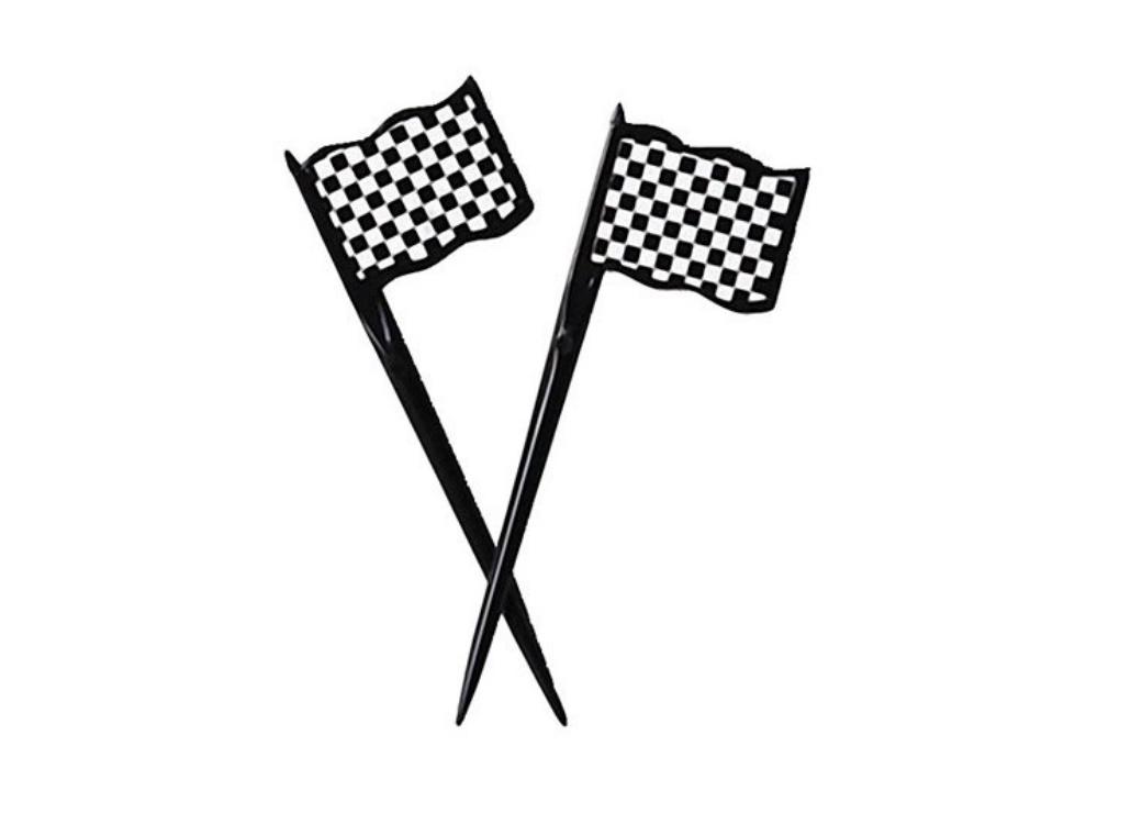 Racing Flag Plastic Picks 12pk