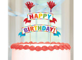 Rainbow Happy Birthday Banner Cake Topper