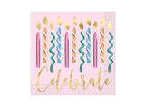 Rainbow Birthday Sweets Beverage Napkins 16pk