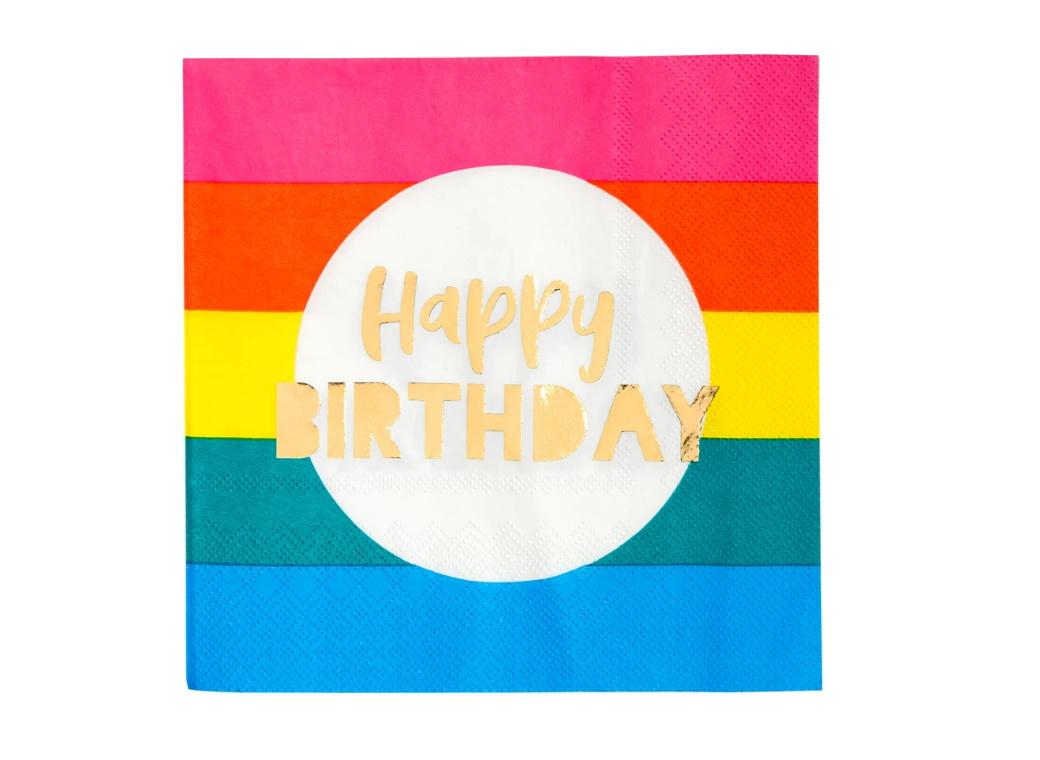 Rainbow Brights Happy Birthday Napkins 16pk