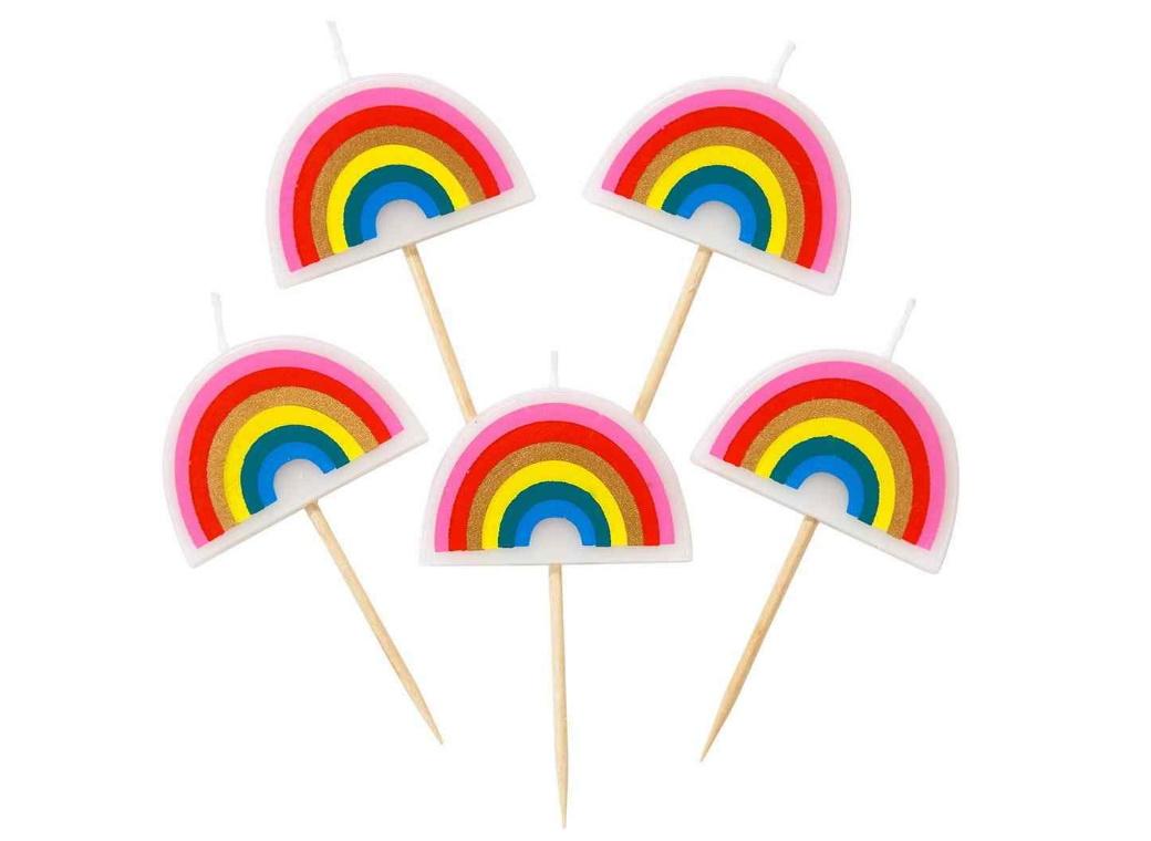 Rainbow Brights Rainbow Shaped Candles 5pk