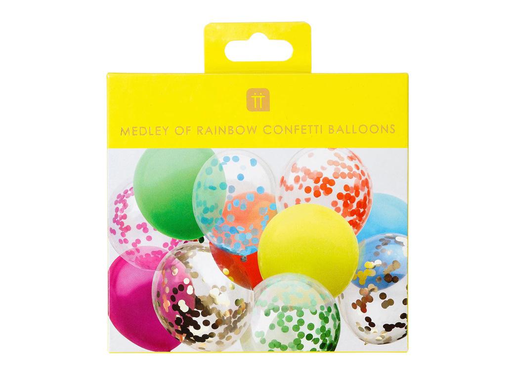 Rainbow Confetti Balloons 12pk