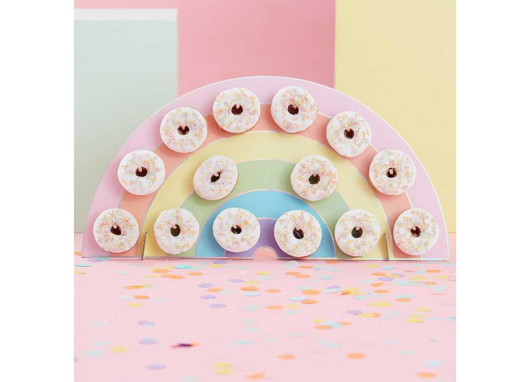 Pastel Party Rainbow Donut Wall