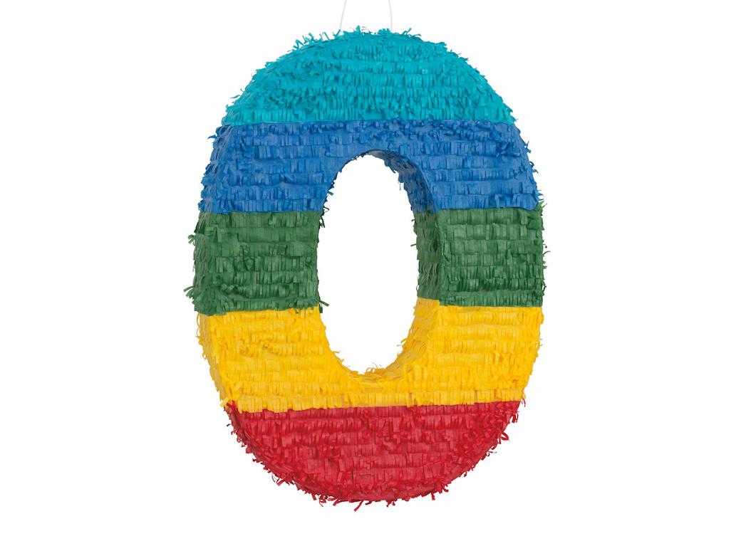 Rainbow Number 0 Pinata