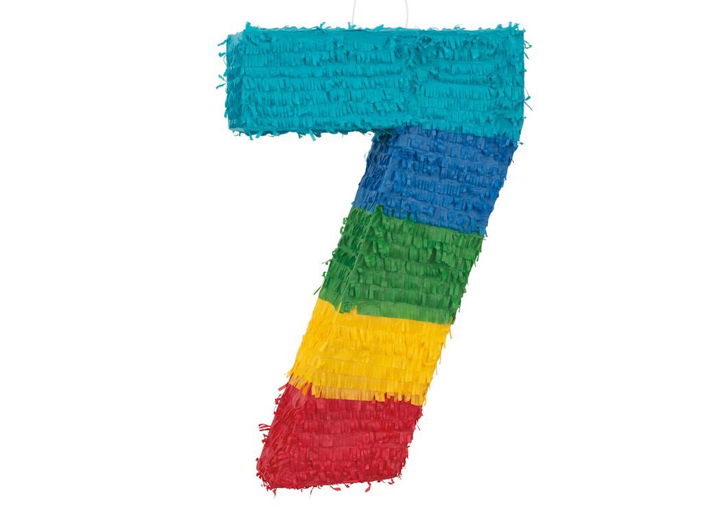 Rainbow Number 7 Pinata