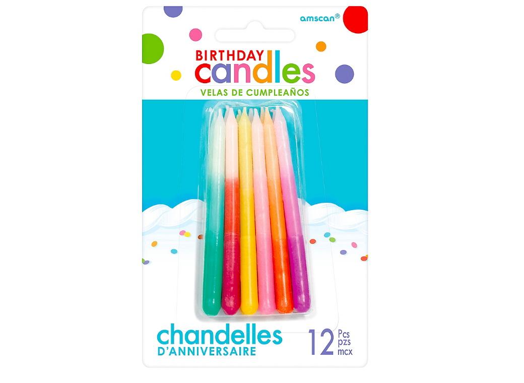 Rainbow Ombre Candles 12pk