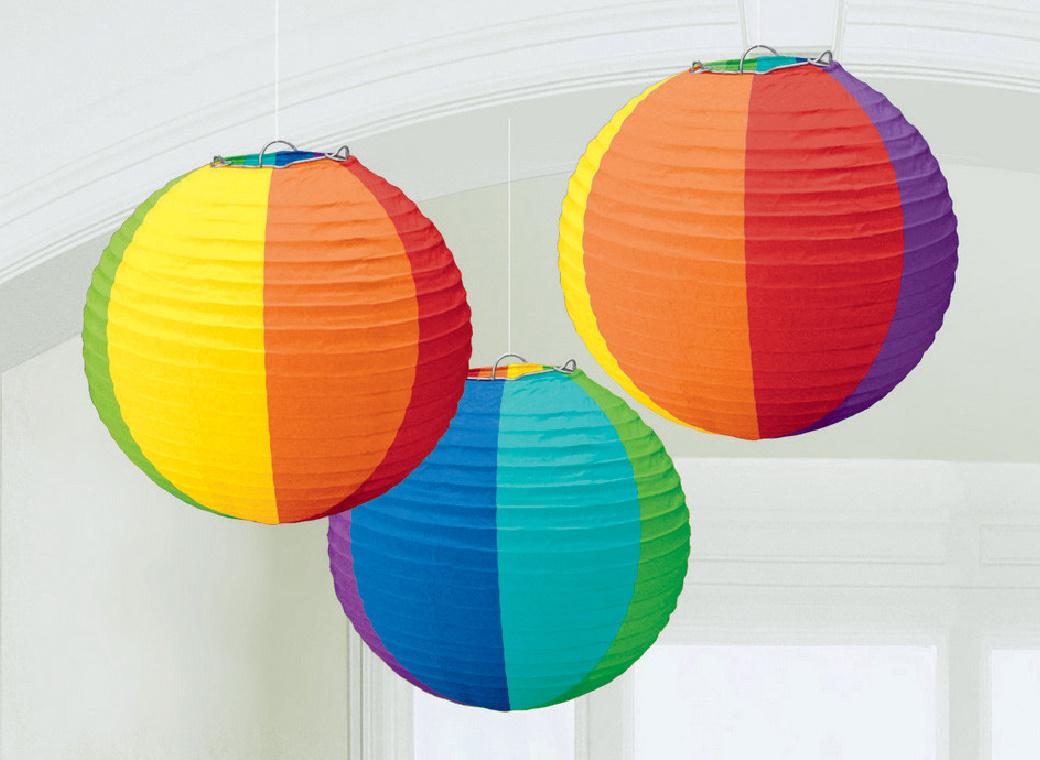 Paper Lanterns 3pk Rainbow