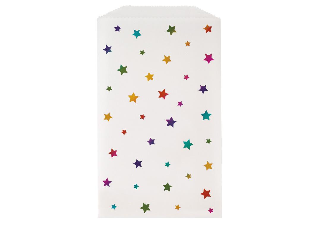 Rainbow Star Foil Stamped Glassine Treat Bags 4pk