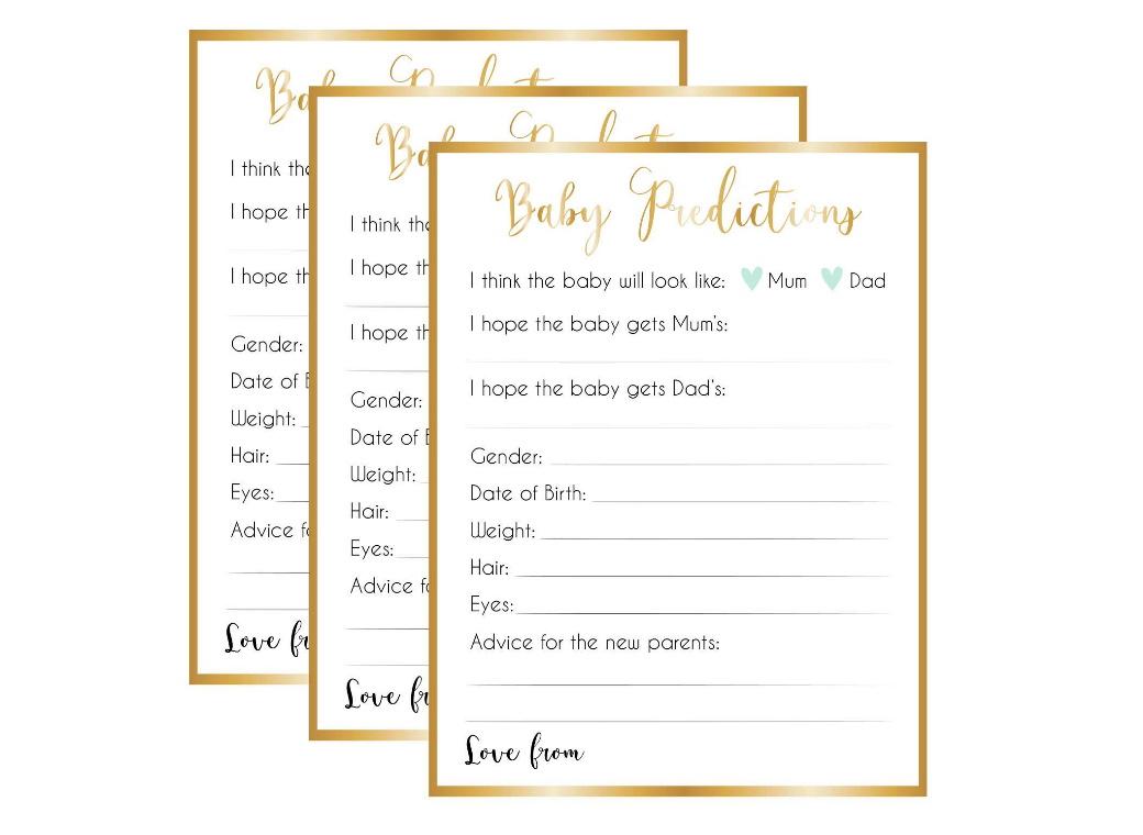 Ready to Pop Baby Predictions Sheets