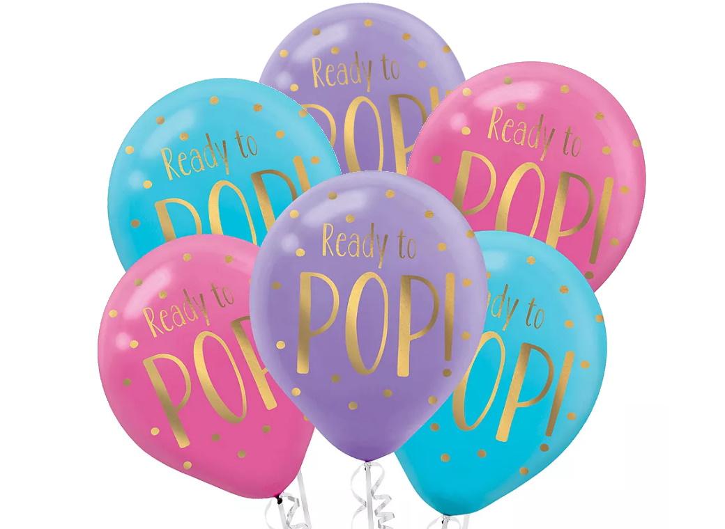 Ready to Pop Baby Shower Balloons 6pk