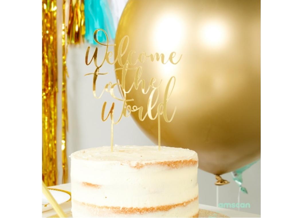 Ready to Pop Welcome to the World Cake Topper