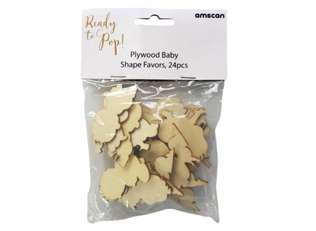 Ready to Pop Wooden Baby Shape Favours