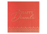 Red Happy Diwali Napkins 16pk