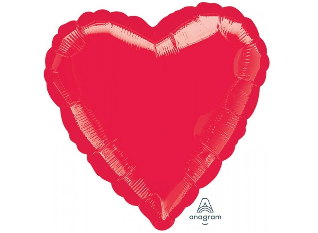 Heart Shaped Foil Balloon - Red