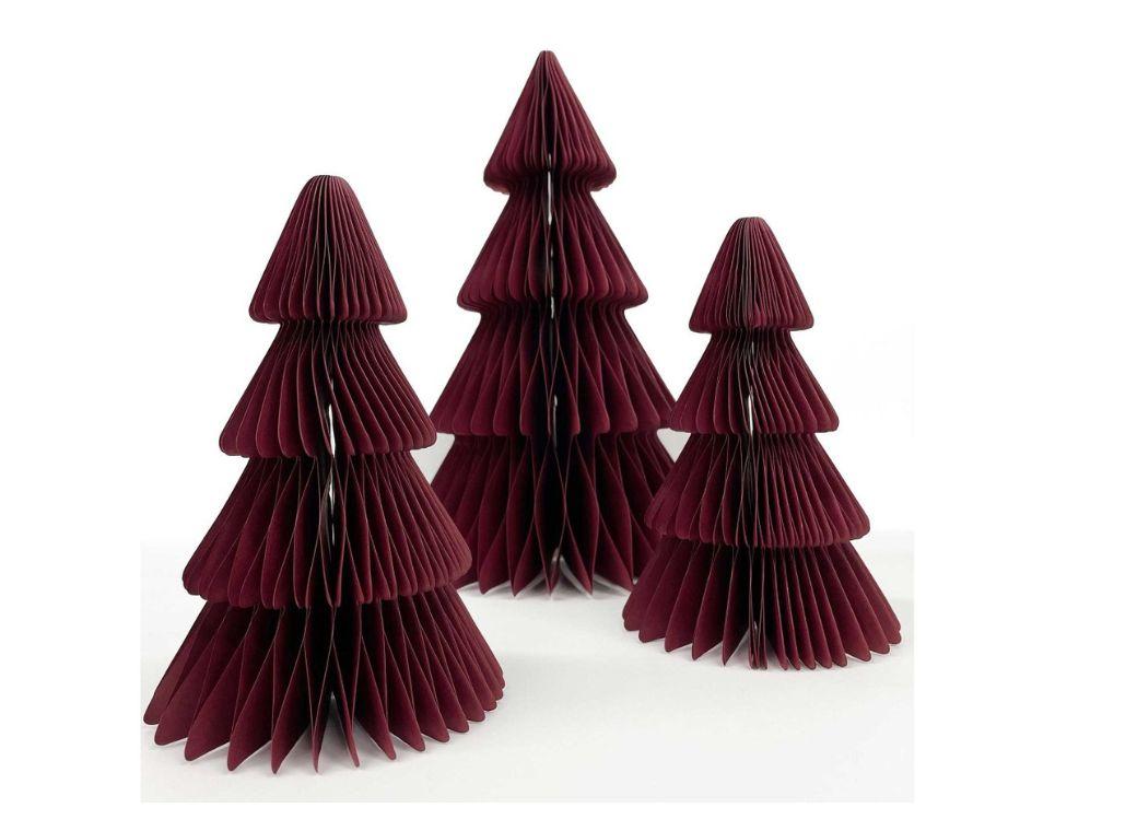 20cm Christmas Honeycomb Tree Red