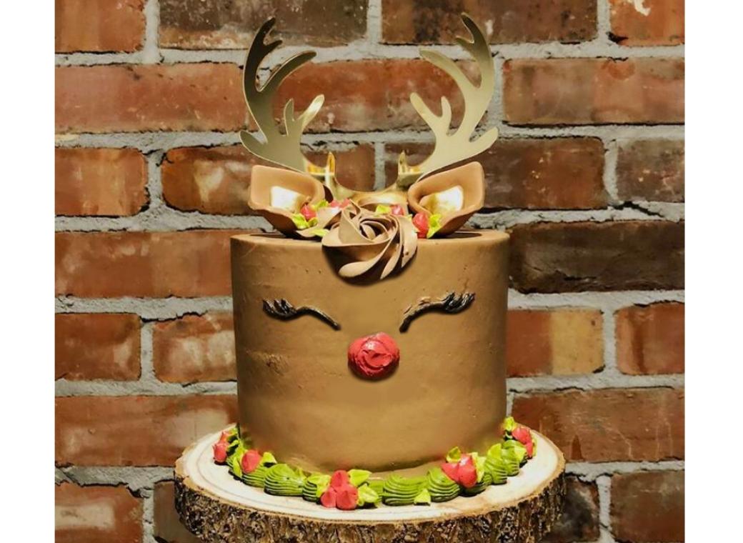 Reindeer Antlers Cake Topper - Gold Mirror