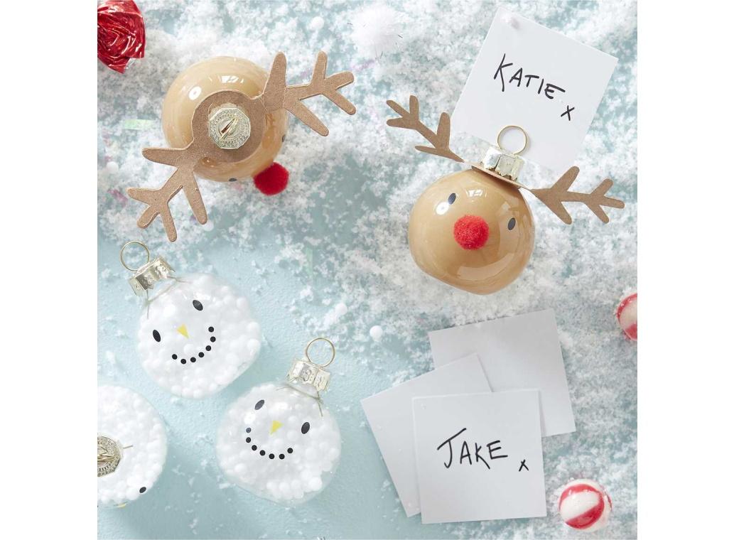 Reindeer & Snowman Christmas Place Card Holders