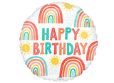 Retro Rainbow Birthday Foil Balloon