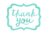 Thank You Stickers 50pk - Robins Egg Blue